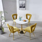 Lot de 4 chaises modernes avec pieds en tube de fer, coussins moelleux et dossier confortable, idéales pour salle à manger et salon