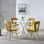Lot de 4 chaises modernes avec pieds en tube de fer, coussins moelleux et dossier confortable, idéales pour salle à manger et salon