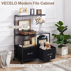 Meuble à roulettes pour imprimante avec 3 étagères de rangement ouvertes - 40 P x 80 L x 110,5 H cm