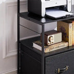 Meuble à roulettes pour imprimante avec 3 étagères de rangement ouvertes - 40 P x 80 L x 110,5 H cm