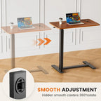 Bureau d'ordinateur mobile réglable, bureau debout mobile, bureau relevable avec roulettes verrouillables, bureaux portables en forme de L