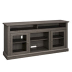 Meuble TV en bois de 60 po avec espace de rangement et ouvertures de gestion des câbles