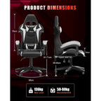 Chaise de jeu RVB avec lumières LED et chaise d'ordinateur ergonomique