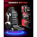 Chaise de jeu RVB avec lumières LED et chaise d'ordinateur ergonomique