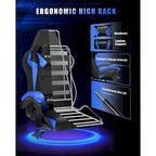 Chaise de jeu RVB avec lumières LED et chaise d'ordinateur ergonomique