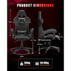 Chaise de jeu RVB avec lumières LED et chaise d'ordinateur ergonomique