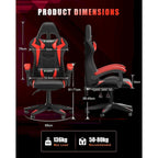 Chaise de jeu RVB avec lumières LED et chaise d'ordinateur ergonomique