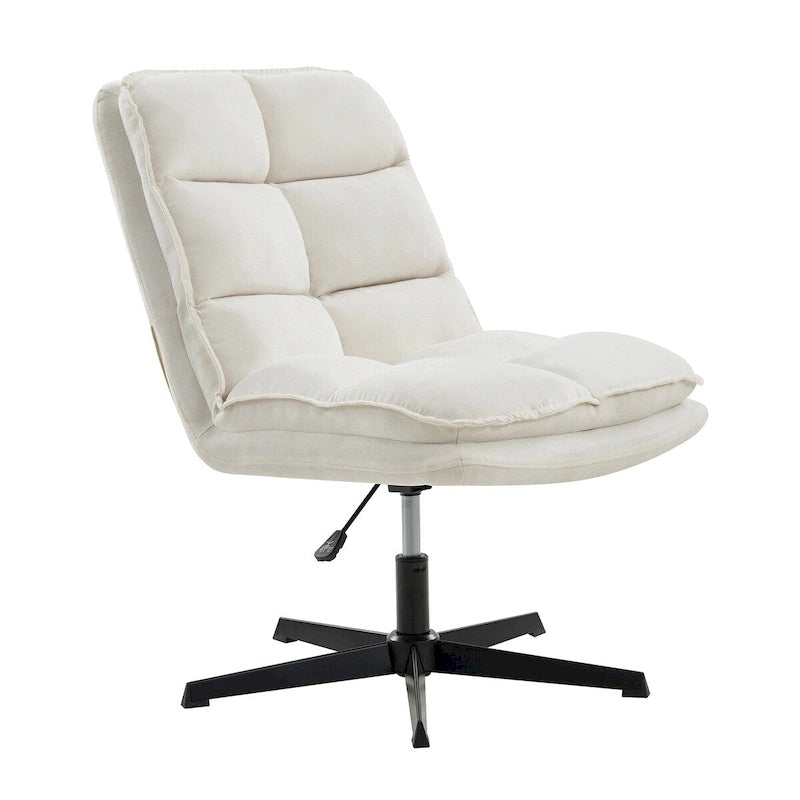Chaise de bureau moderne sans accoudoirs, capitonnée, pivotante à 360°