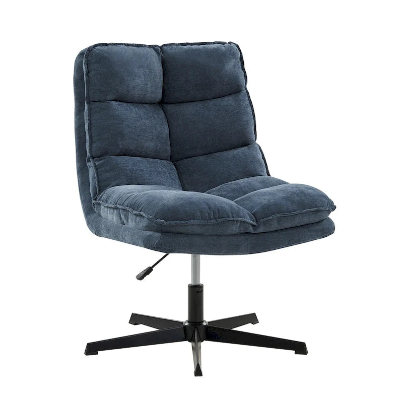 Chaise de bureau moderne sans accoudoirs, capitonnée, pivotante à 360°