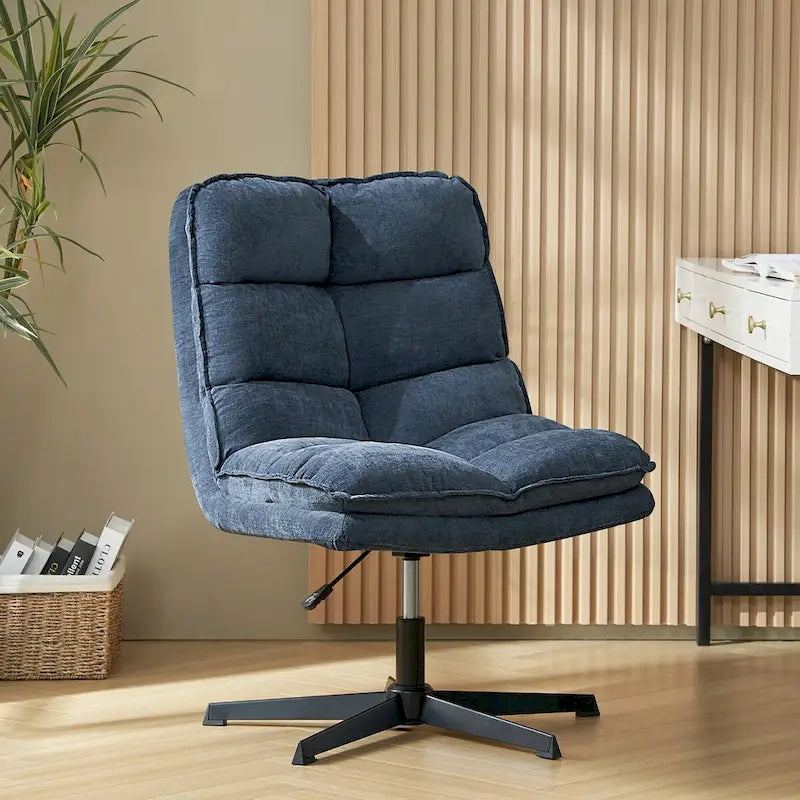 Chaise de bureau moderne sans accoudoirs, capitonnée, pivotante à 360°