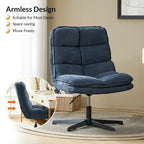 Chaise de bureau moderne sans accoudoirs, capitonnée, pivotante à 360°