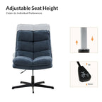Chaise de bureau moderne sans accoudoirs, capitonnée, pivotante à 360°