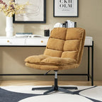 Chaise de bureau moderne sans accoudoirs, capitonnée, pivotante à 360°