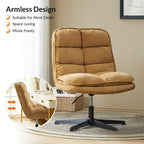Chaise de bureau moderne sans accoudoirs, capitonnée, pivotante à 360°