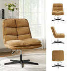 Chaise de bureau moderne sans accoudoirs, capitonnée, pivotante à 360°