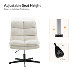 Chaise de bureau moderne sans accoudoirs, capitonnée, pivotante à 360°