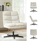 Chaise de bureau moderne sans accoudoirs, capitonnée, pivotante à 360°