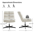 Chaise de bureau moderne sans accoudoirs, capitonnée, pivotante à 360°