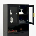 Vitrine haute avec 2 portes vitrées et 2 portes pleines
