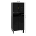 Vitrine haute avec 2 portes vitrées et 2 portes pleines